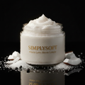 SIMPLYSOFT Body Scrub - Clear Label Gold Writing